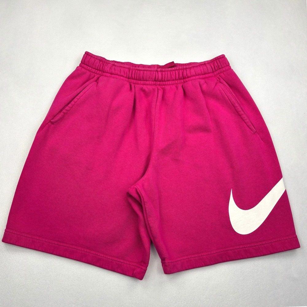 Nike Shorts Mens Large Pink Club Fleece Big Swoosh Graphic Sweat Shorts BV2721